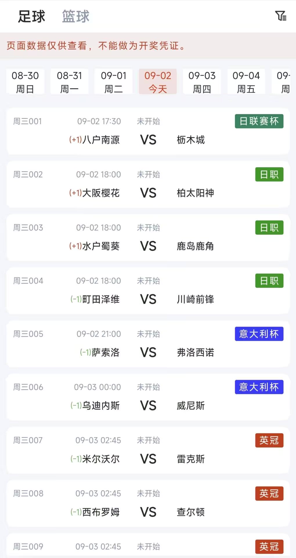 顺彩之家赛事数据一览